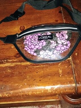Pink Floral Clear Waist Bag